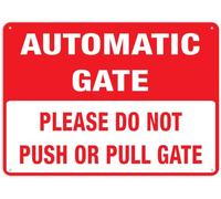 Puerta automática con texto en inglés "Please Do Not Push Or Pull Door" para exteriores, aluminio libre de óxido, 30,5 x 20,3 cm, letrero de patio para el hogar, negocios, alerta de entrada