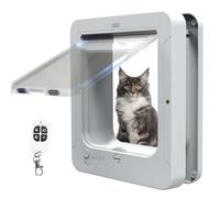 Puerta automática inteligente para mascotas con control remoto y entrada selectiva mediante microchip, gatera electrónica resistente a la intemperie para perros, fácil instalación en puertas de made