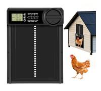 Puerta Automatica para Gallinero de Aluminio a Batería, con Pantalla LCD Grande Manual, Temporizador 24H, Protección Anti-atrapamiento Inteligente, Portón Eléctrico Grande para Gallinas y Patos
