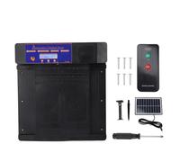 Puerta automática Solar para gallinero, Doble Tipo Abierto, Control Remoto, sincronización, Puerta de gallinero para Pato, Ganso, Granja, plástico, 403x365x85mm (Negra)