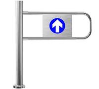 Puerta basculante automática de acero inoxidable, puerta unidireccional de 90° para almacenes, puerta de entrada peatonal de cierre automático, paso de metal resistente, 80 x 100 cm, apertura