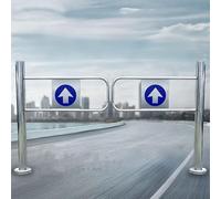 Puerta basculante de acero inoxidable de 1 vía con resorte, puerta de entrada para mercado y almacén, puerta de seguridad peatonal (160 cm), solución de acceso duradera y segura