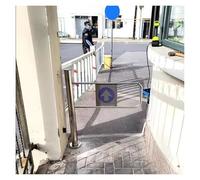 Puerta batiente automática, cierre de resorte de 90 grados, puerta de seguridad de acero inoxidable, entrada y salida unidireccional, diseño de media cintura (40 x 40 pulgadas) para un mejor control