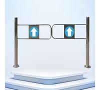 Puerta batiente automática con acceso manual de 90° de acero inoxidable Ber para mercados entrada salida Securi Solut