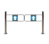Puerta batiente automática de acero inoxidable con bisagras de metal de 90° para bibliotecas, pasillos de fábrica y almacenes, solución de acceso duradero y seguro