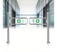 Puerta batiente automática de Dos vías con Seguridad Manual para accesos a almacenes y supermercados.