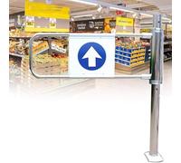 Puerta batiente automática metálica - Puerta de Seguridad con Resorte para supermercados y bibliotecas, diseño de Apertura unidireccional hacia la Derecha, 80x100 cm - Solución de Acceso seg