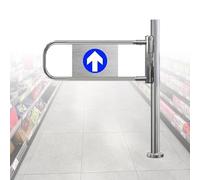 Puerta batiente automática para Entrada al Mercado: Puerta peatonal de Acero Inoxidable, Paso Seguro bidireccional de 180°, Puerta de GNC de Alta Resistencia (75x100 cm), Entrada Segura y có