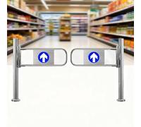 Puerta batiente automática para entradas de mercado, puerta de dos vías para patios, barandilla de seguridad, puerta peatonal abierta manual, acero inoxidable, 140 cm x 100 cm