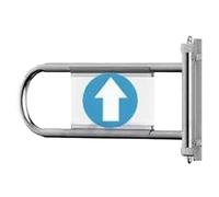 Puerta batiente automática - Puerta de Seguridad metálica unidireccional, Apta para mercados y almacenes - Puerta de Entrada bidireccional, Apertura de 90°, Azul, Ajustable, 55-80 cm