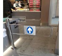 Puerta batiente automática unidireccional, Dispositivo de Entrada/Salida de Mercado/Puerta de Seguridad de Entrada, Puerta de Paso de Media Anchura (Lado Izquierdo, 70 cm (28 Pulgadas) de an