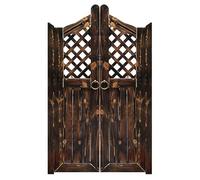 Puerta Batiente Carbonizada, Puerta Batiente De Salón De Madera Maciza Con Bisagras, Puertas De Salón, Puerta Interior De Entrada De Porche Doble For Cafetería, Bar, Mostrador De Cocina(120x90cm)