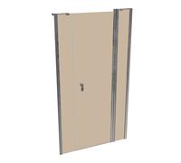 Puerta batiente de 4 esquinas de diseño puro con segmento fijo y panel lateral en hueco, anchura:110cm altura:200cm, montaje a izquierda y derecha, 8P7307092341, Cabinas de ducha: Color del perfil cro