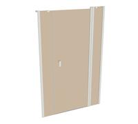 Puerta batiente de 4 esquinas de diseño puro con segmento fijo y panel lateral en hueco, anchura:120cm altura:190cm, montaje a izquierda y derecha, 8P7303182378, Cabinas de ducha: Color del perfil Whi