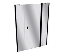 Puerta batiente de 4 esquinas de diseño puro con segmento fijo y panel lateral en hueco, anchura:140cm altura:190cm, montaje a izquierda y derecha, 8P7304123381, Cabinas de ducha: Color de perfil Vidr