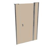 Puerta batiente de 4 esquinas de diseño puro con segmento fijo y panel lateral en nicho, anchura:120cm altura:200cm, montaje a izquierda y derecha, 8P7308092378, Cabinas de ducha: Color del perfil cro