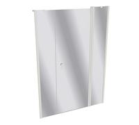 Puerta batiente de 4 esquinas de diseño puro con segmento fijo y panel lateral en nicho, anchura:140cm altura:200cm, montaje a izquierda y derecha, 8P7309182381, Cabinas de ducha: Color del perfil Edi