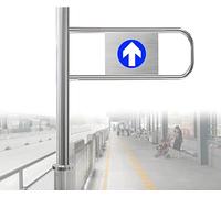 Puerta batiente de acero inoxidable, barrera de entrada y salida individual con resorte, 100 x 100 cm, ideal para supermercados, solución de seguridad para un acceso seguro