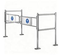 Puerta batiente de acero inoxidable de cierre automático con mecanismo de resorte, ideal para almacenes, entradas al mercado y soluciones de acceso