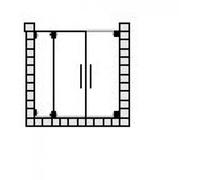 Puerta batiente de ágata SPRINZ R Plus a medida con hoja lateral para nicho, dimensiones hasta: 1400x2000mm, AR24.2SO, Cabinas de ducha: Accesorios: superficie especial, tipo de vidrio: luz de cristal