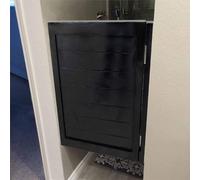 Puerta batiente de café negra duradera, estilo salón de un solo panel para baño y entrada interior, 75 cm x 90 cm, perfecta para uso doméstico y comercial, elegante solución de entrada