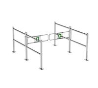 Puerta batiente de cierre automático, puerta segura abierta unidireccional, Control de acceso de acero inoxidable for almacenes y tiendas puerta oscilante(120 * 100cm)