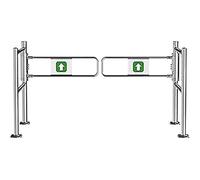 Puerta batiente de Entrada, Puerta de Paso peatonal para almacén, Barricada metálica con Apertura de 90° para supermercado, Biblioteca, Tienda con Vistas panorámicas (78,8 x 39,37 Pulgadas)