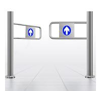 Puerta batiente de metal automática para mercado y almacén, puerta de seguridad peatonal para biblioteca y tienda, puerta de bisagra unidireccional de 100 x 97 cm, solución de seguridad fiable