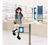 Puerta batiente de seguridad automática, puerta peatonal de metal para entradas de almacén, supermercado y centros comerciales, paso unidireccional con función de cierre automático