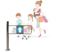 Puerta batiente de seguridad, barricada de metal con apertura de 90°, puerta peatonal con resorte para bibliotecas y zonas escénicas