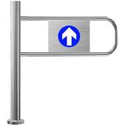 Puerta batiente de Seguridad con Cierre automático para entradas seguras en supermercados, bibliotecas, fábricas y escuelas. Puerta unidireccional con Apertura hacia la Izquierda.