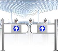Puerta batiente de Seguridad, Puerta batiente de Seguridad unidireccional con Cierre automático para supermercados y almacenes, Puerta peatonal metálica, 180x100cm, Ideal