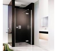 Puerta batiente de taller HSK con panel fijo en nicho, dimensiones: 80,0 x 200,0 cm, tope derecho, 17015080-R-41-120, Cabinas de ducha: Aspecto cromado: Vidrio real TwinSeal