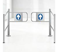 Puerta batiente doble de metal para entrada, puerta de seguridad unidireccional, puerta de acceso manual de apertura de 90° (150 cm), mecanismo de resorte, ideal para seguridad de jardín y propiedad