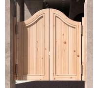 Puerta batiente estilo occidental con bisagras de metal, puerta de salón de madera sin pintar para emporio, jardín, baño público, balcón