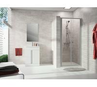 Puerta batiente HÜPPE Alpha 2, 800x1900mm, parcialmente enmarcada, A25103087321, Cabinas de ducha: Color de perfil plata mate ESG clear