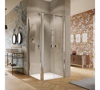 Puerta batiente HÜPPE Solva, para panel lateral, anchura 1000mm, alto 2000mm, S20903182315, Cabinas de ducha: Color del perfil White Edition Cristal ESG Sand Plus