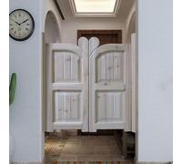 Puerta batiente interior de madera con bisagras de cierre automático para cafetería, bar, cocina, partición de salón