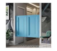 Puerta Batiente Interior De Madera Maciza, Puertas Batientes De Estilo Vaquero, Puertas Batientes For Cafeterías Y Salones, Cierre Automático Con Bisagras Metálicas(Blue 2,W140cmxH90cm/55.1"x35.4")