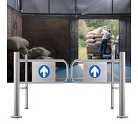 Puerta batiente metálica automática para almacén Industrial, Barrera de Seguridad para Muelle de Carga y exportación, Puerta de Entrada unidireccional (120 x 100 cm/47 x 39 Pulgadas), durade