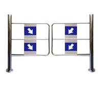 Puerta Batiente Metálica Resistente Para Entrada De Supermercado,Puerta Unidireccional De Cierre Automático Para Tiendas,Puerta Peatonal De Acero Inoxidable(150cm/59in)