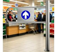 Puerta Batiente Metálica Robusta, De Una Sola Hoja, Con Mecanismo De Resorte Y Cierre Automático. Puerta De Seguridad De Acero Inoxidable Para Zonas Comerciales De Alto Tránsito. Right-90×97cm
