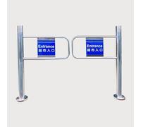 Puerta Batiente Metálica Unidireccional, Puerta Peatonal De Acero Inoxidable, Apertura Barricada Puertas De Acceso, Puertas Seguridad De Rebote Automático(2x1m/6.56x3.28ft)