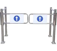 Puerta batiente metálica universal for supermercados y almacenes, puerta de seguridad de cierre automático con barandilla, puerta de entrada resistente.(100x102 cm)