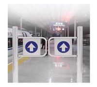 Puerta batiente para entrada de supermercado automática, puerta unidireccional de supermercado, puerta peatonal de almacén de acero inoxidable, apagado automático, se utiliza para indicar la dirección