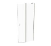 HÜPPE Design pure Puerta abatible con segmentos fijos Radio de 2 hojas: 50cm Ancho: 100cm Parada a la izquierda y a la derecha para el plato de ducha, 8P1709182322, Cabinas de ducha: Color del perfil