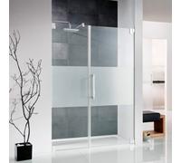 Puerta batiente sin marco HSK K2 con bisagra y parte auxiliar para nicho K2.02, hasta 1000x2000mm, tope a la derecha, K2.02-R-41-120, Cabinas de ducha: Aspecto cromado: Vidrio real TwinSeal