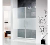 Puerta batiente sin marco HSK K2 con bisagra y sección secundaria para nicho K2.02, hasta 1000x2000mm, tope con bisagra a la izquierda, K2.02-L-41-50edelglas, Cabinas de ducha: Aspecto cromado: ESG tr