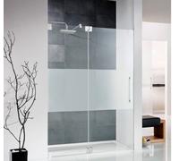 Puerta batiente sin marco HSK K2 con hoja fija para nicho K2.04, hasta 1000x2000mm, tope con bisagra a la izquierda, K2.04-L-41-120, Cabinas de ducha: Aspecto cromado: Vidrio real TwinSeal