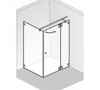 Puerta batiente sin marco HSK Kienle con hoja fija y hoja lateral K.23, hasta 1000x2000mm, bisagra a la derecha, K.23-R-90-50edelglas, Cabinas de ducha: Aspecto de acero inoxidable: ESG transparente c